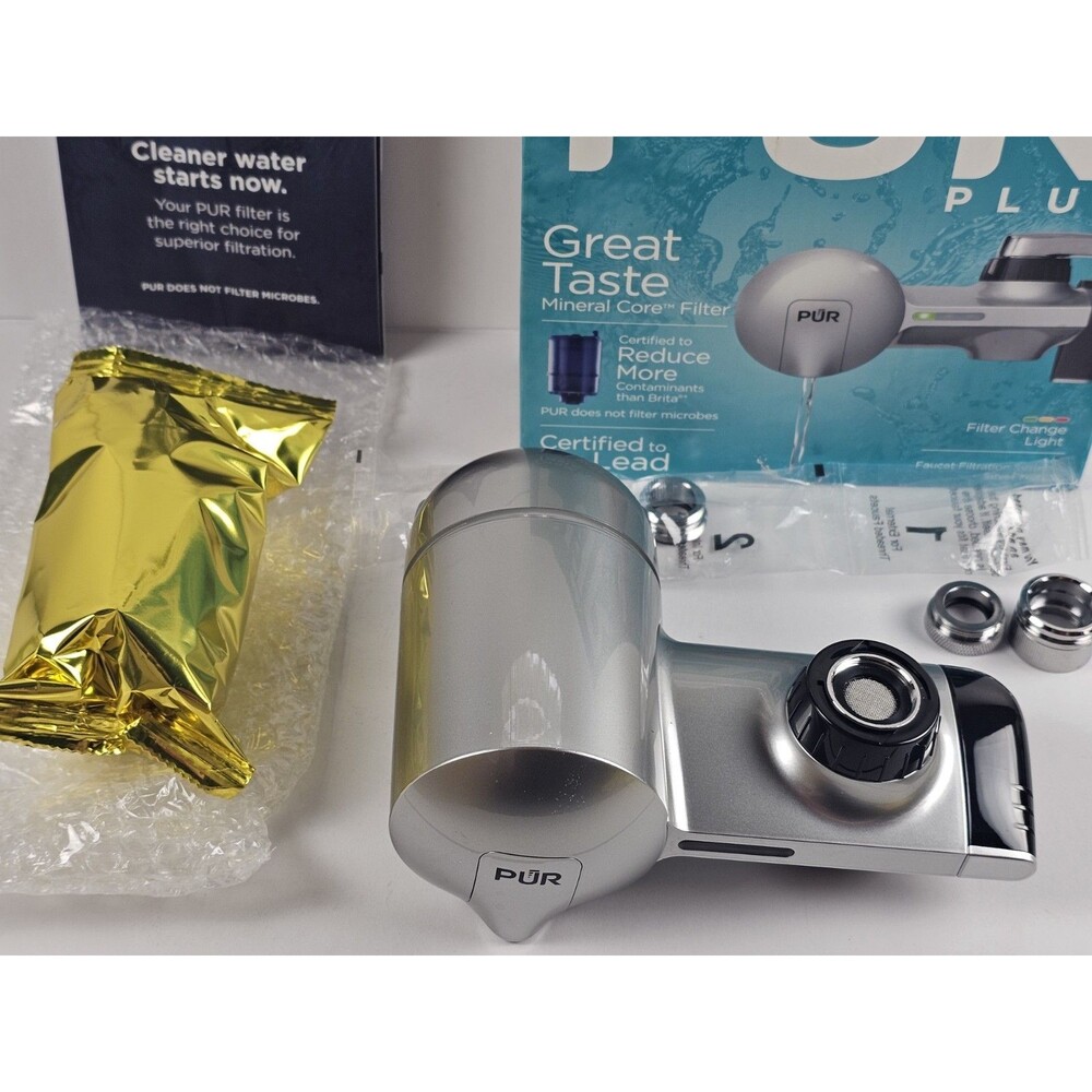 PUR PLUS Faucet Filtration System Metallic Gray PFM350V New Open Box